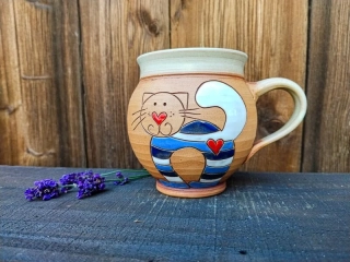 HRNEK 0,5 litru BACULATÝ kočka modrá